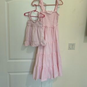 Ruffle Butts Pink Gingham Maxi Dress Set